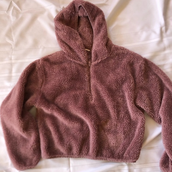 Bluenotes Tops - Bluenotes Dusty Rose Hooded Sweater Plush and Cozy